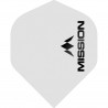 Mission Logo - Dart Flights - 100 Micron - UV Finish - No2 - Std - Matt White