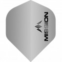 Mission Logo Dart Flights - 100 Micron - No2 - Std - Matt Grey/Silver