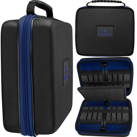 Mission Freedom Luxor Extra Large Darts Case - Black/Blue