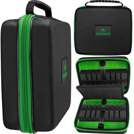 Mission Freedom Luxor Extra Large Darts Case - Black/Green