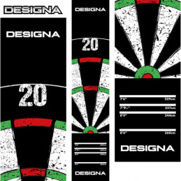 Designa - Dartmatte 290x60 cm Dartboard Schwarz