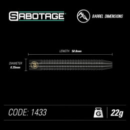Winmau - Sabotage Black 1433 - Steeldart