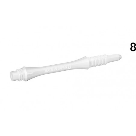 8 FLIGHT - SLIM WHITE SHORT 19MM FIXED SHAFT BOXED 2019