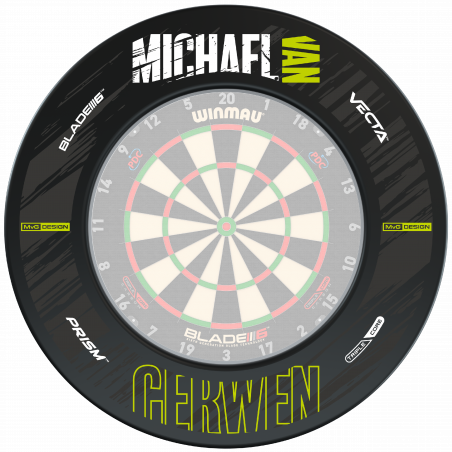Winmau - Michael van Gerwen Retro Black Dartboard Surround