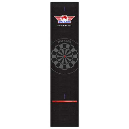BULLS - Dartmatte Black-Black  300x65cm mit Oche