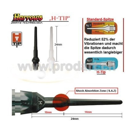 Harrows H-Tips 2BA Weiss (250 Stück)