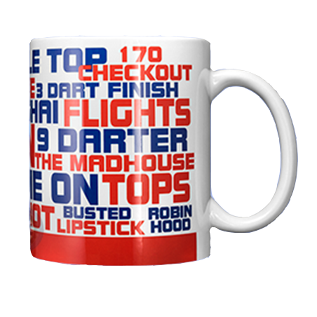 Datadart - Dart Tasse 3dl. - Word Cloud - Popular Dart Phrases