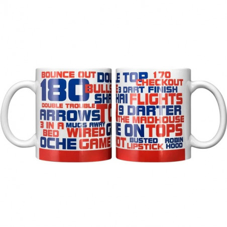 Datadart - Dart Tasse 3dl. - Word Cloud - Popular Dart Phrases