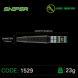 Winmau - Sniper Black 1529 - Steeldart