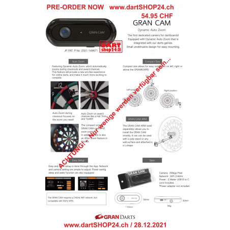 Gran Darts - GRANBOARD Gran Cam + Wandhalter (Ausstellungsmodell reduzierter Preis)