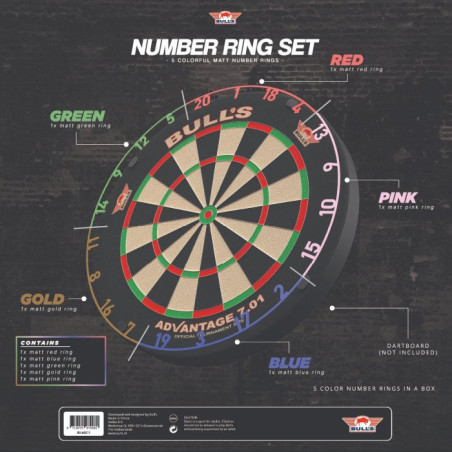 Bulls NL - Farbiges Mattes Zahlenring-Set | 5-teilig