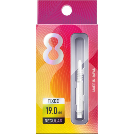 8 FLIGHT REG WHITE SHT 19MM FIXED SHAFT BOXED 2019
