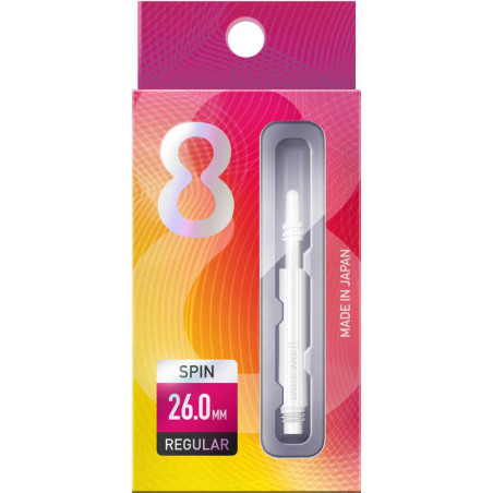 8 FLIGHT REG WHITE INTER 26MM SPIN SHAFT BOXED 2019