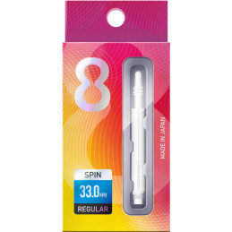 8 FLIGHT REG WHITE MED 33MM SPIN SHAFT BOXED 2019