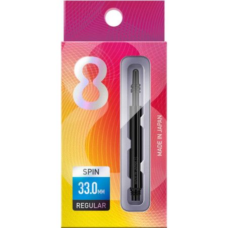 8 FLIGHT REG BLACK MED 33MM SPIN SHAFT BOXED 2019